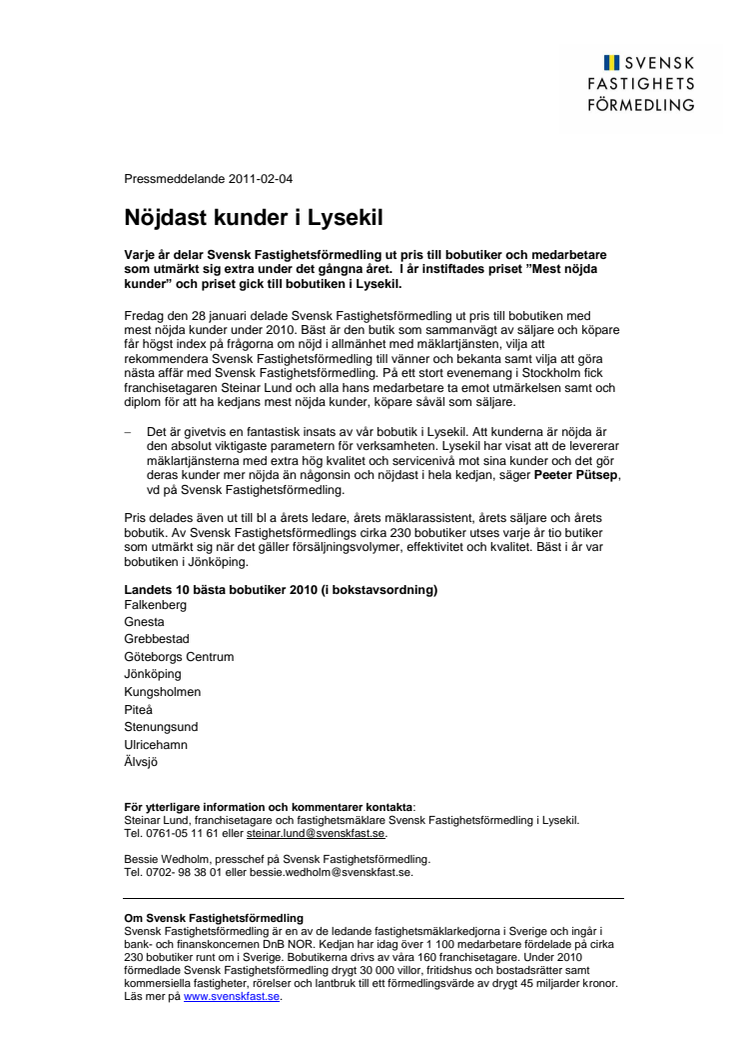 Nöjdast kunder i Lysekil