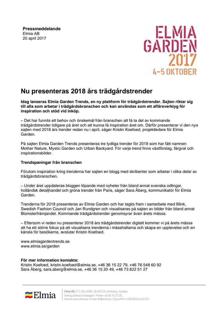 Nu presenteras 2018 års trädgårdstrender