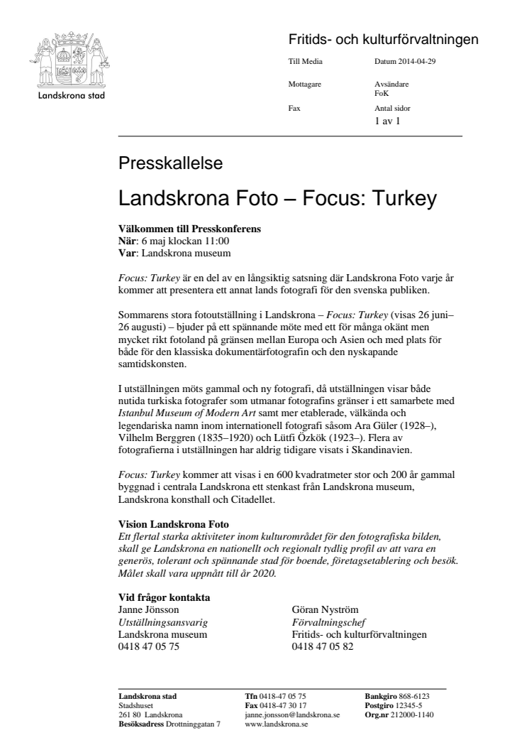 Landskrona Foto – Focus: Turkey
