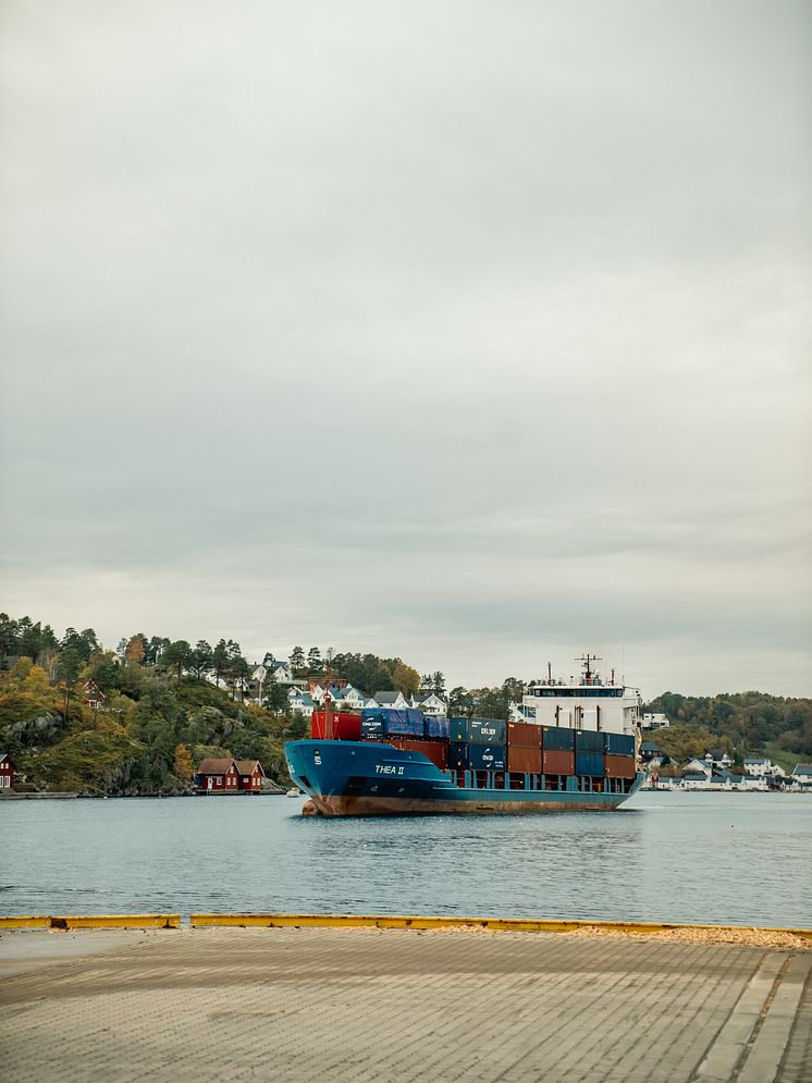 First container delivery port of Arendal 23.10.23