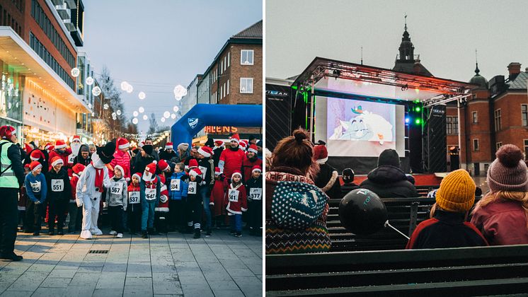 Santa Run och utomhusbio på Rådhustorget