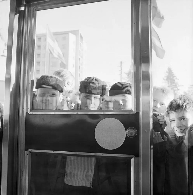 Invigning av tunnelbanan, Bagarmossen. 18 november år 1958.