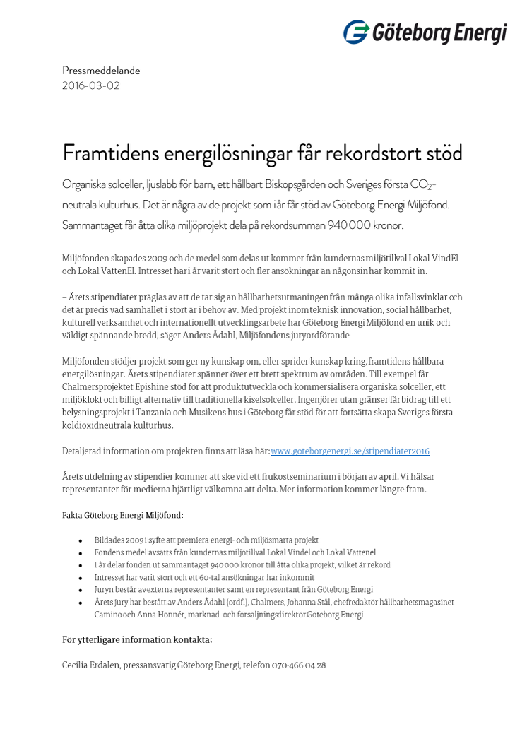 Framtidens energilösningar får rekordstort stöd