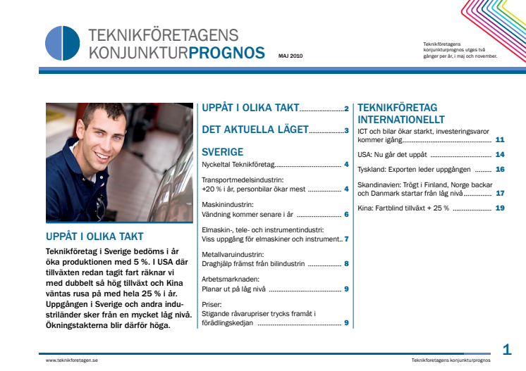 Teknikföretagens konjunkturprognos maj 2010 - Uppåt i olika takt