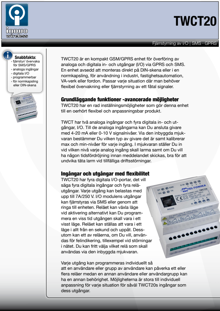 SMS övervakning via TWCT20