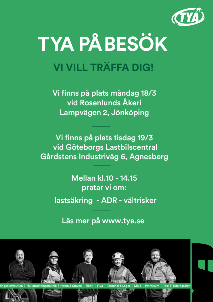 Inbjudan till TYAs event i Jönköping och Göteborg