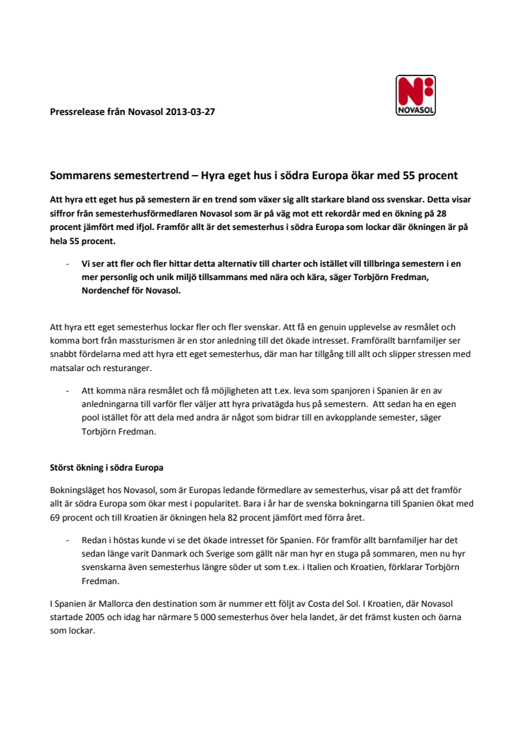 Sommarens semestertrend – Hyra semesterhus i södra Europa