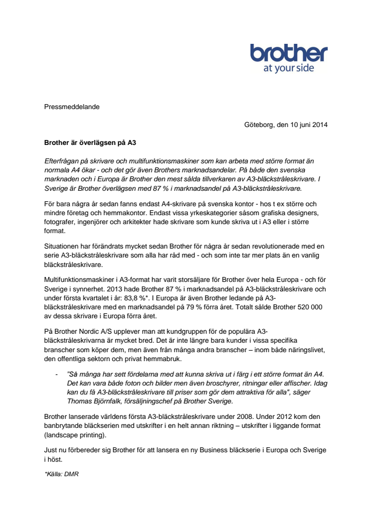Brother är överlägsen på A3