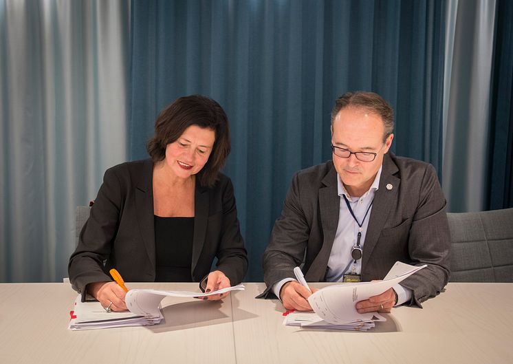 LFV’s Director General Ann Persson Grivas and Jonas Abrahamsson, President and CEO of Swedavia.  