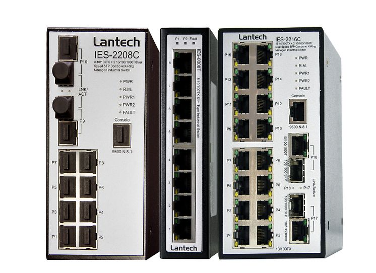 Lantech industriella ethernetswitchar