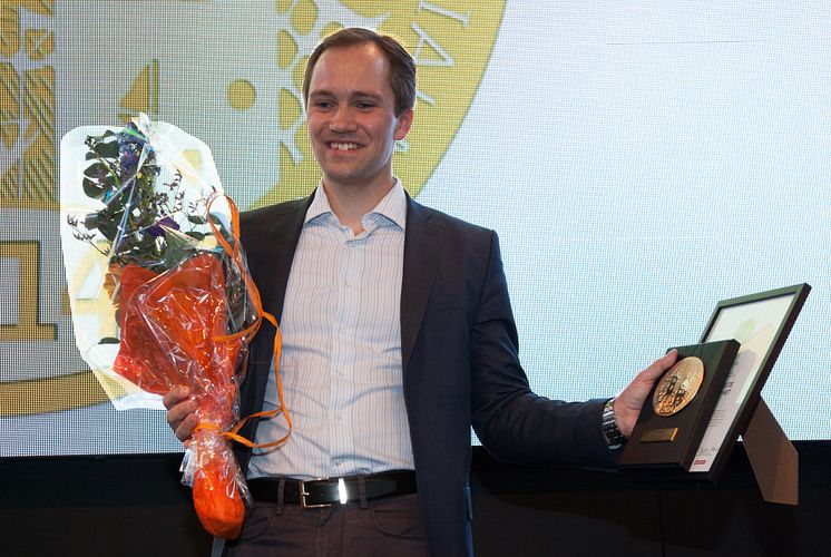 Vinnare av Guldmedaljen 2014, Mårten Hellberg, vd OrganoWood AB