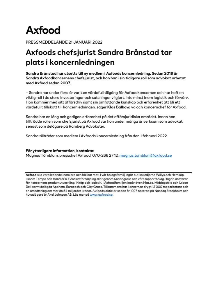 Axfoods chefsjurist Sandra Brånstad tar plats i koncernledningen .pdf
