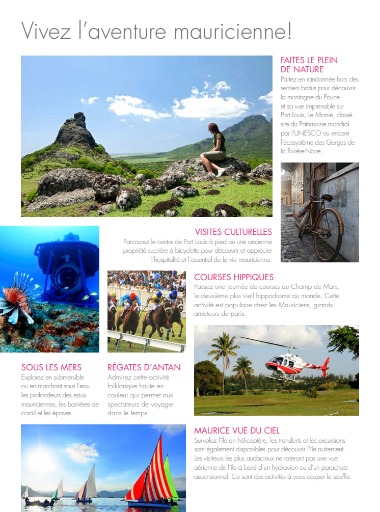 Dépliant 365 île Maurice 2016 - Top 10 à faire à Maurice