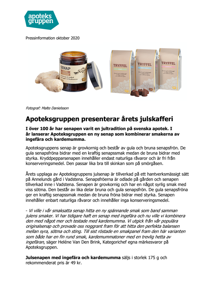 Apoteksgruppen presenterar årets julskafferi