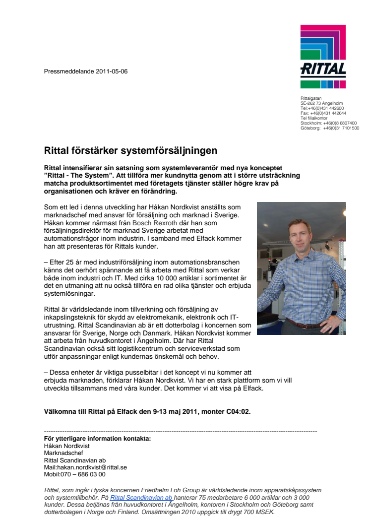 Rittal förstärker systemförsäljningen