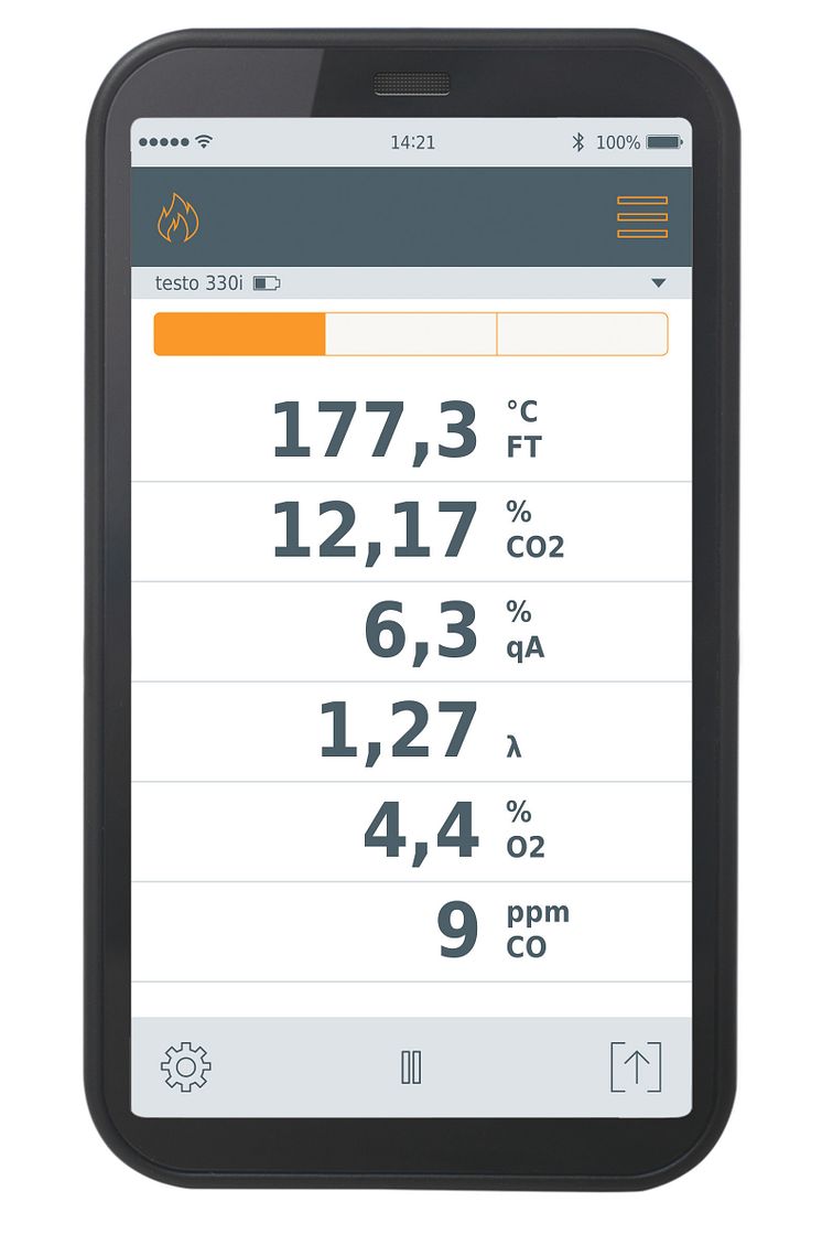 App för rökgasmätaren testo 330i