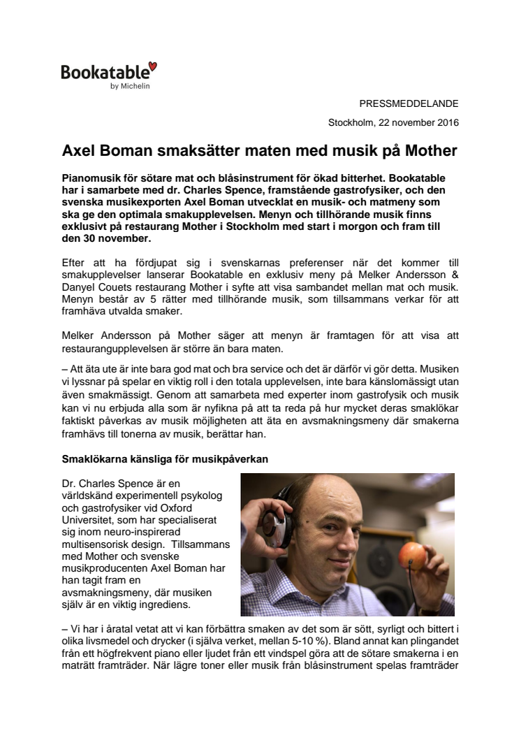 Axel Boman smaksätter maten med musik på Mother
