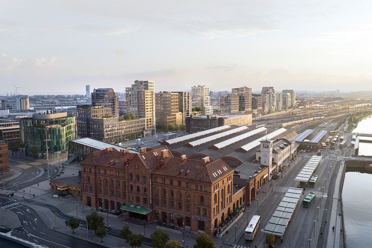 Visionsbild över Malmös nya stadsdel, Södra Nyhamnen.