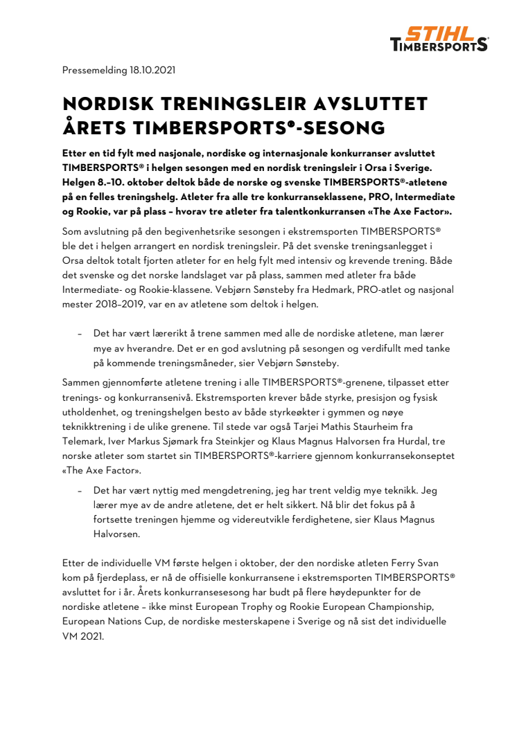 NORDISK TRENINGSLEIR AVSLUTTET ÅRETS TIMBERSPORTS®-SESONG.pdf
