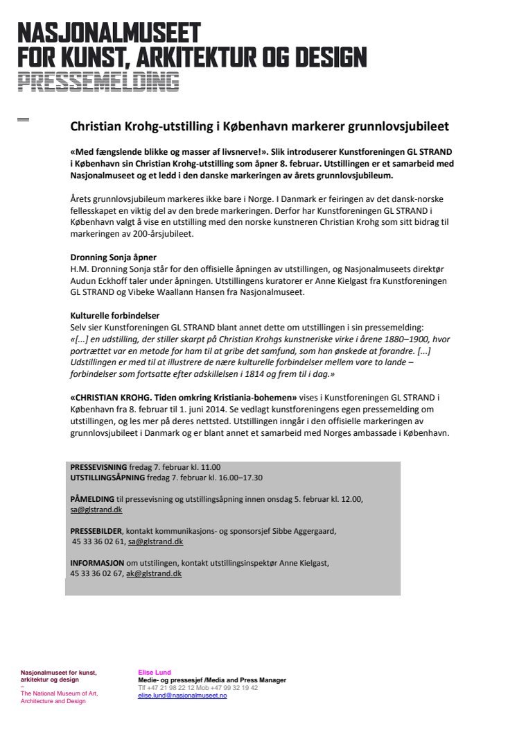 Christian Krohg-utstilling i København markerer grunnlovsjubileet