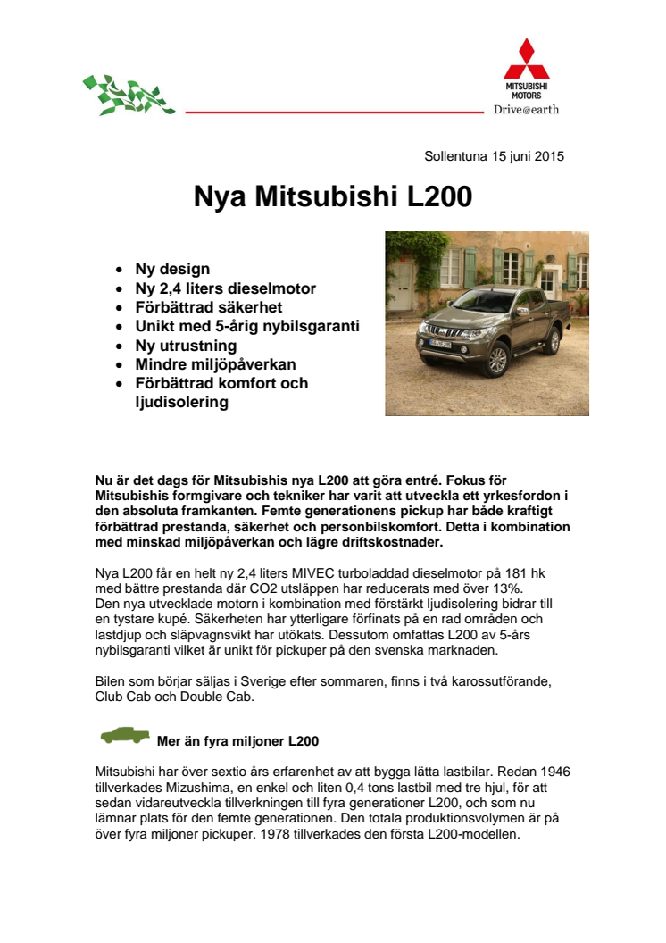 Nya Mitsubishi L200