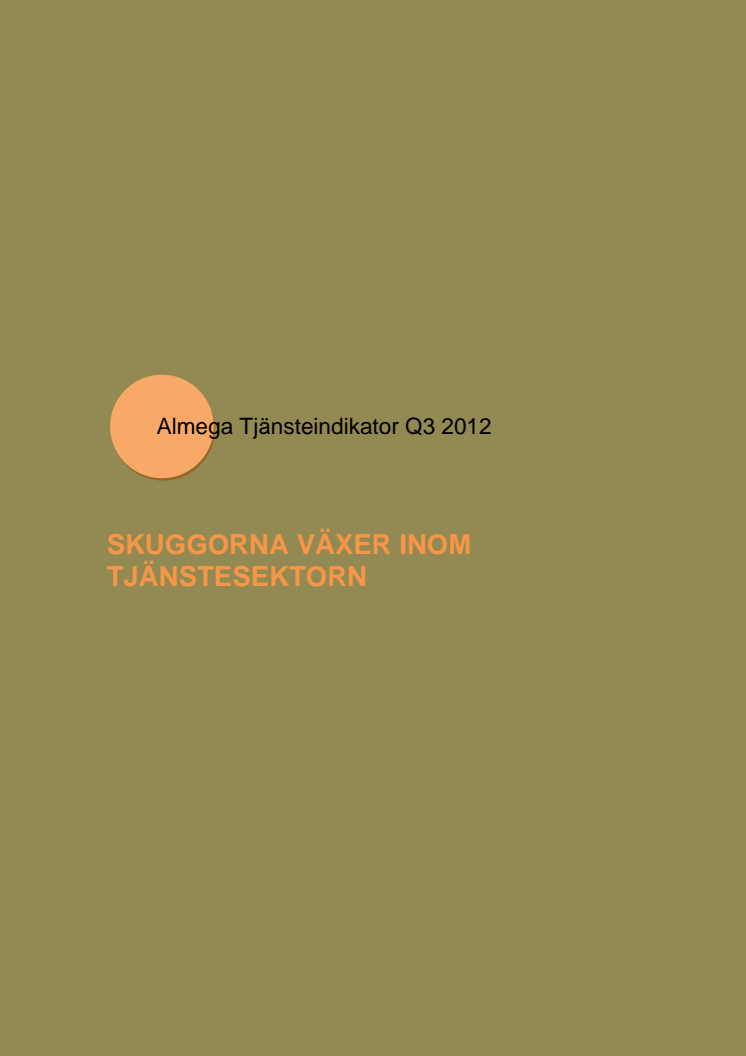 Almegas tjänsteindikator 2012 Q3 