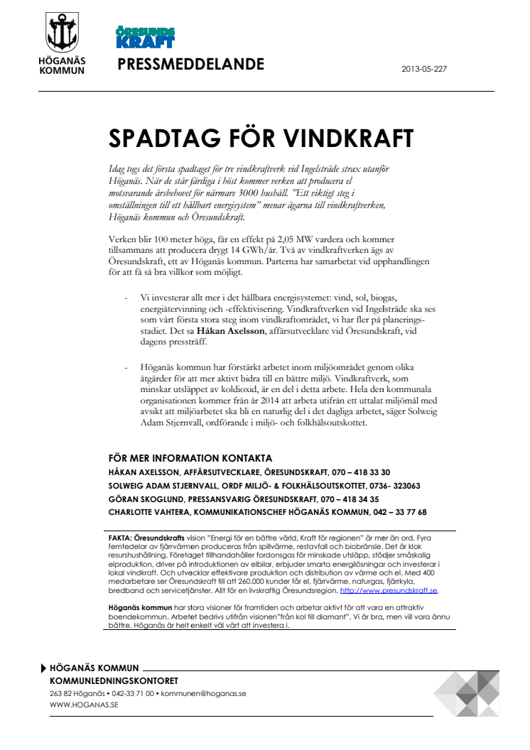 Spadtag för vindkraft