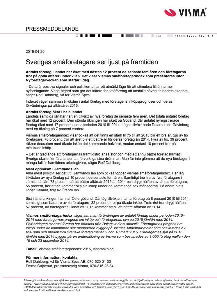 Sveriges småföretagare ser ljust på framtiden