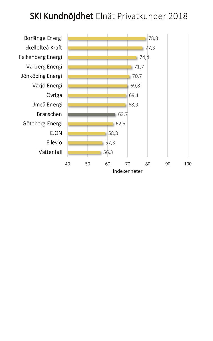 SKI kundnöjdhet Elnät Privatkunder 2018
