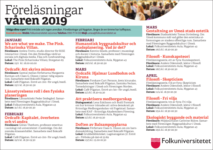 Föreläsningar våren 2019