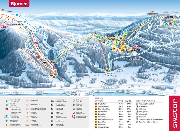 Pistkarta Åre Björnen, vintern 22/23