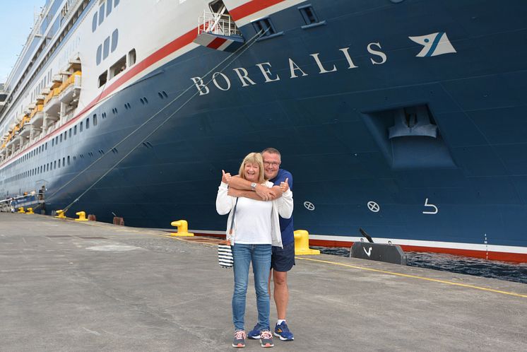 Stephen Ward at the end of his 10th marathon - outside Borealis in the Azores (7)