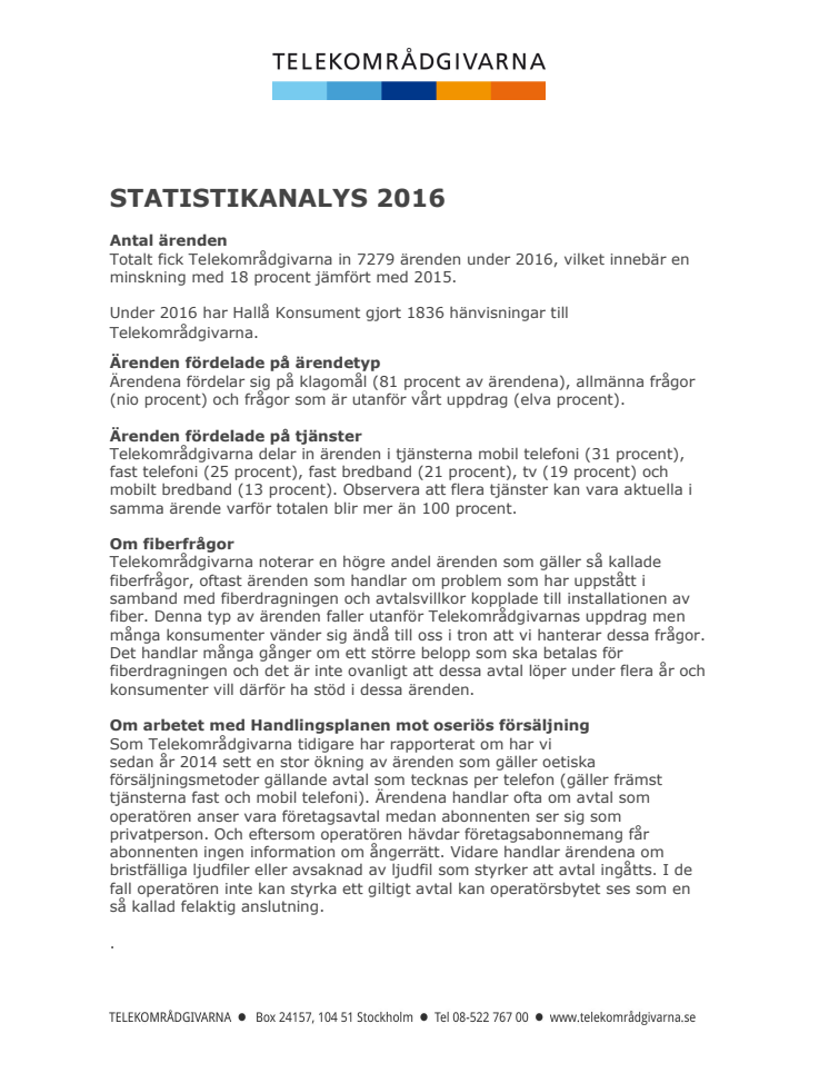 Statistikanalys 2016