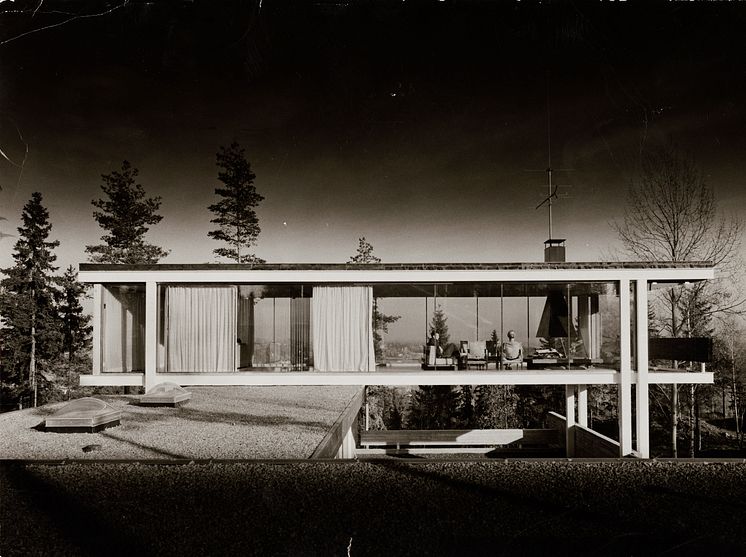Det norske glasshuset. Geir Grungs eget hus på Jongskollen, 1963.