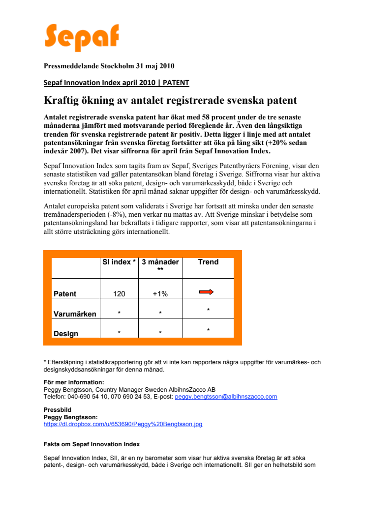 Kraftig ökning av antalet registrerade svenska patent