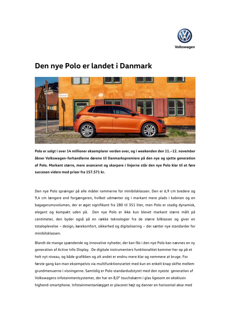 Den nye Polo er landet i Danmark