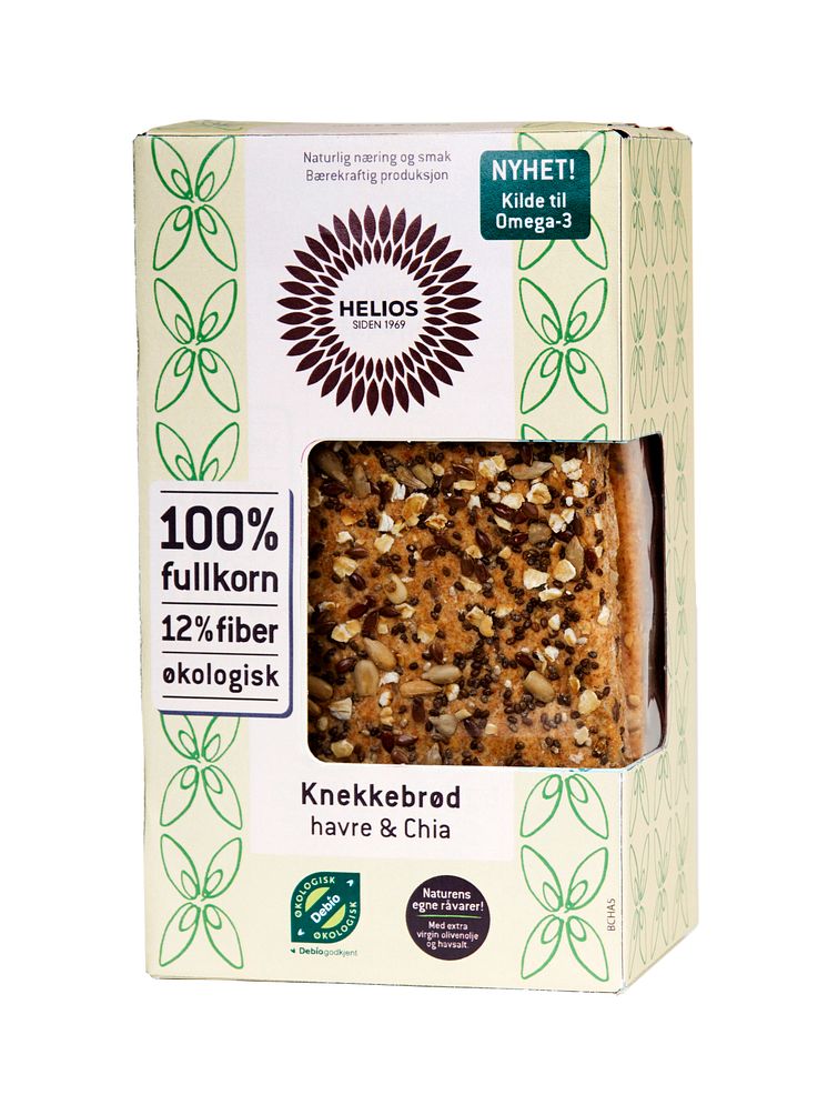 Helios knekkebrød havre og chia økologisk 200g