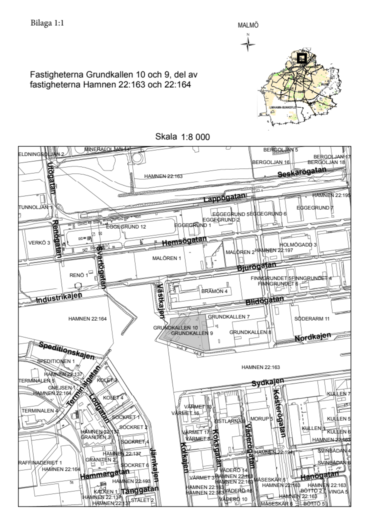 Kartor Brännaren 9, Hyllie2:8, Grundkallen 9, Grundkallen 10, Hamnen 22:163, Hamnen 22: 164