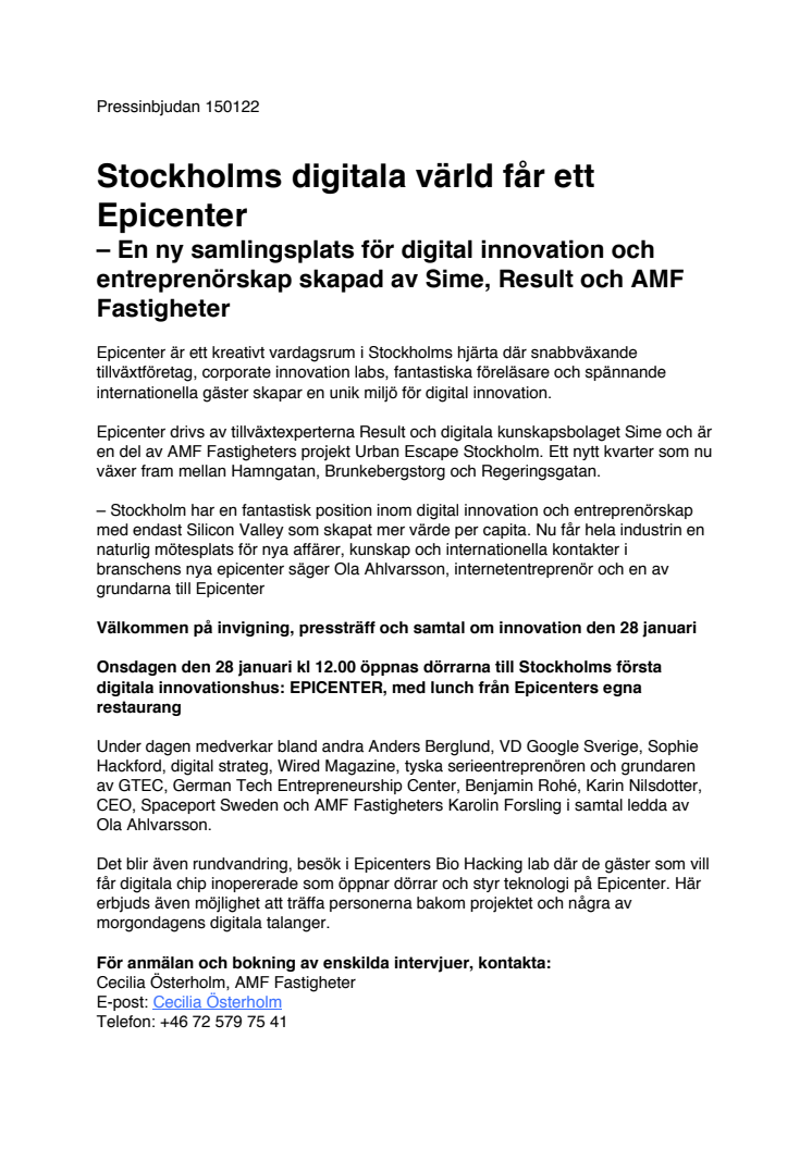 Stockholms digitala värld får ett Epicenter 