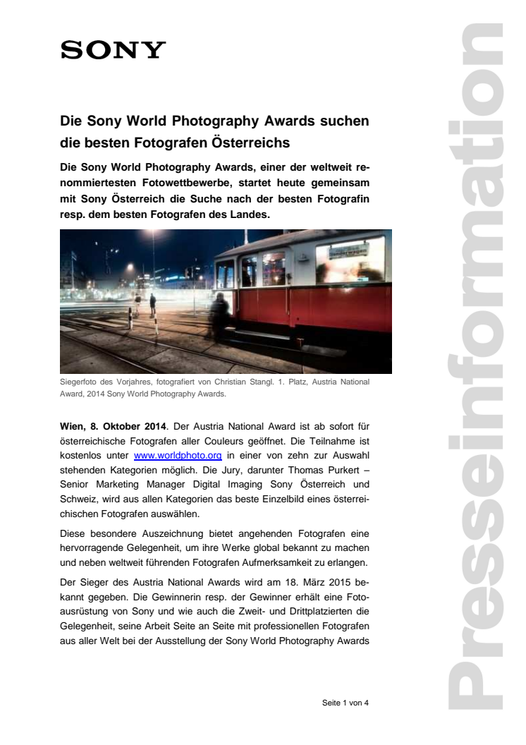 Die Sony World Photography Awards suchen die besten Fotografen Österreichs
