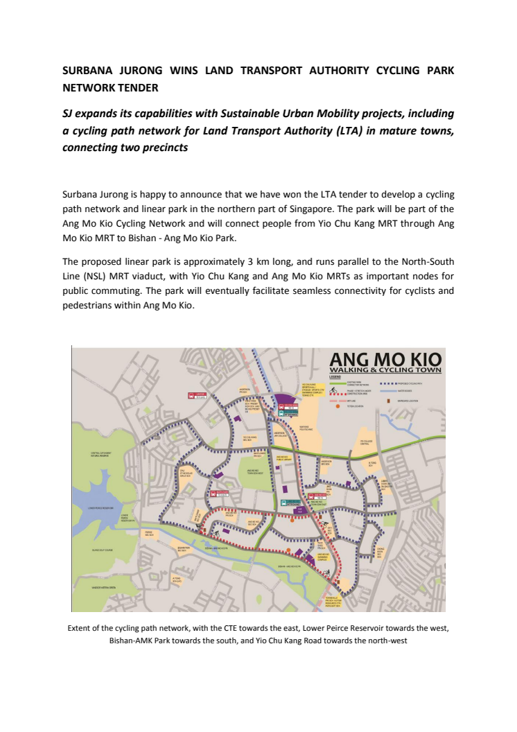 Surbana Jurong wins Land Transport Authority cycling park network tender