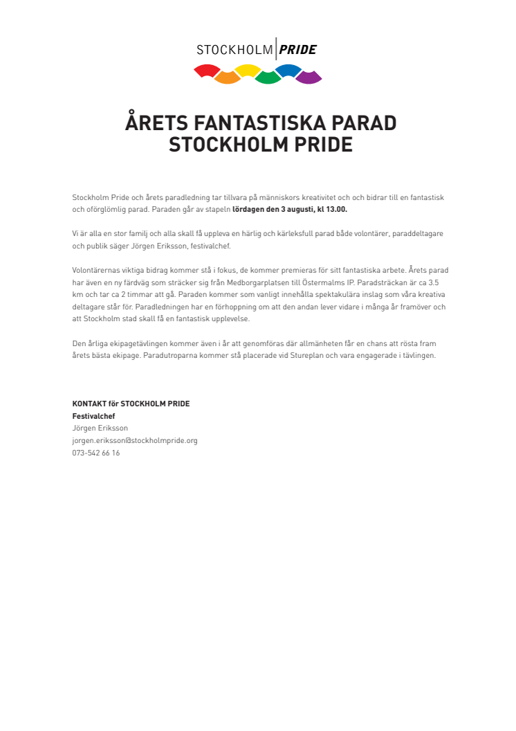 ÅRETS FANTASTISKA PARAD STOCKHOLM PRIDE