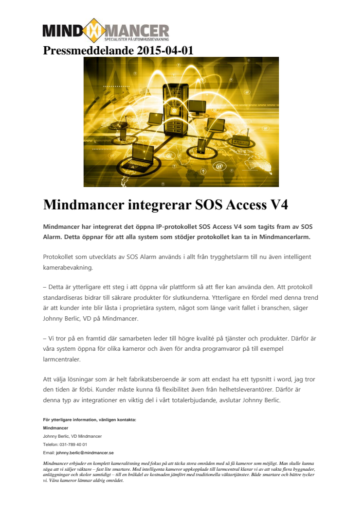 Mindmancer integrerar SOS Access V4