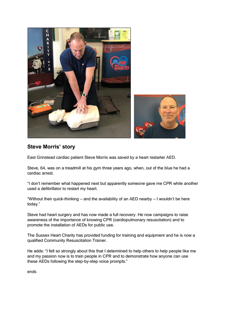 Steve Morris, cardiac patient - case study