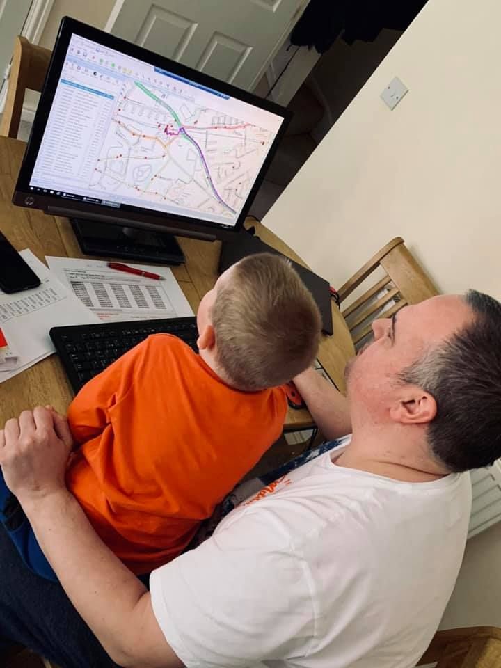 Key worker - updating bus schedules from home with some added help