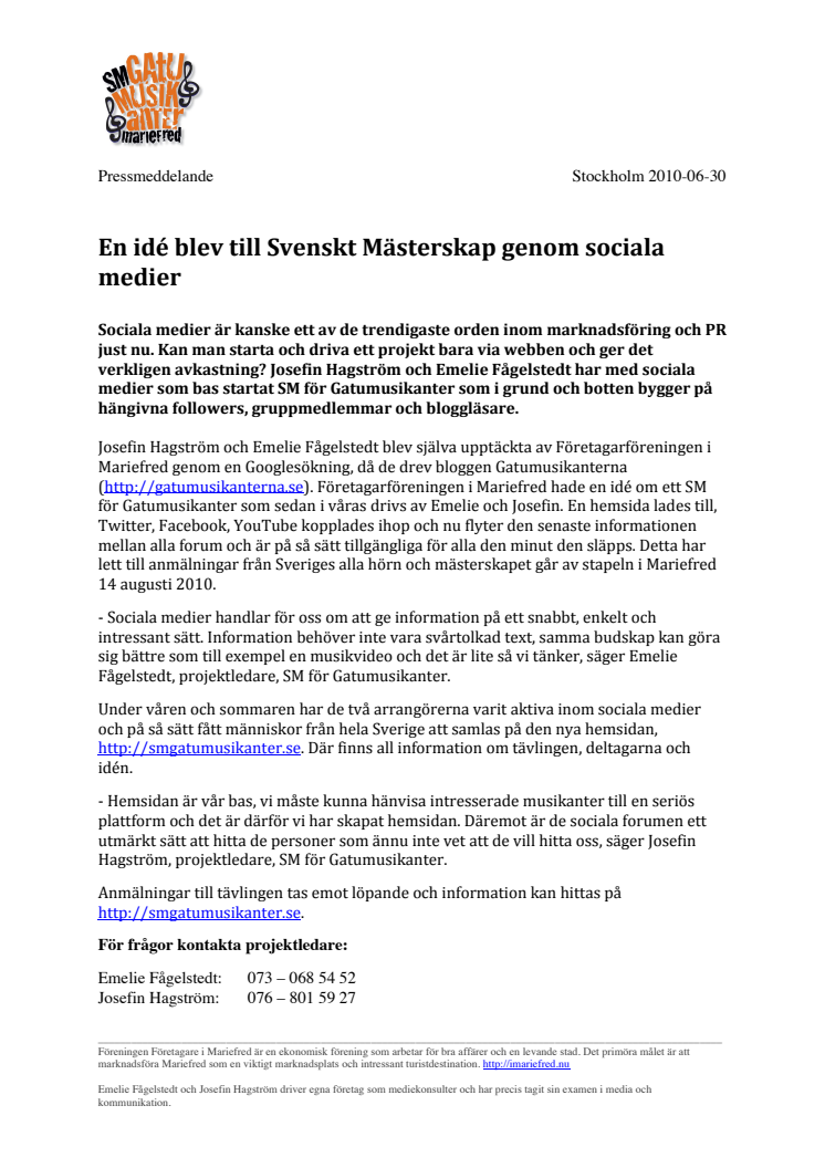 En idé blev till Svenskt Mästerskap genom sociala medier