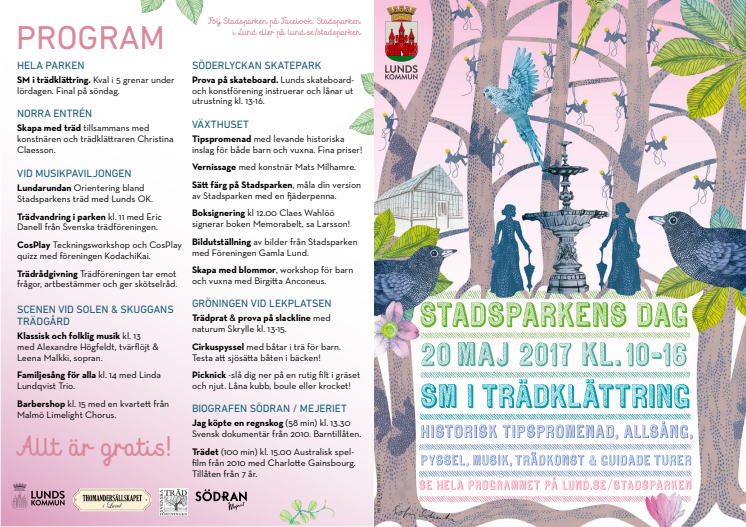 Stadsparkens dag 20 maj 2017, program