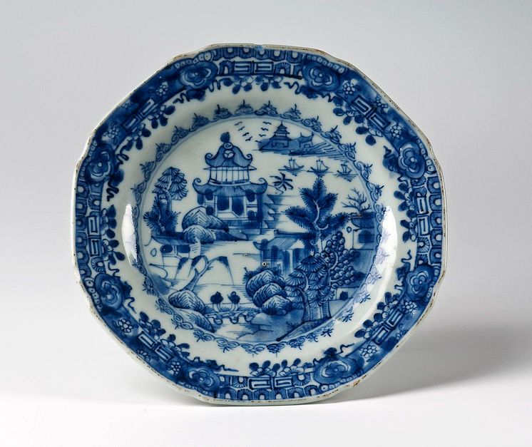 Plate with landscape design. China approx 1800-30.
