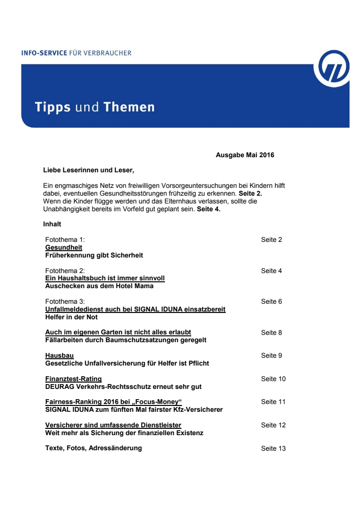 Tipps und Themen 5 - 2016