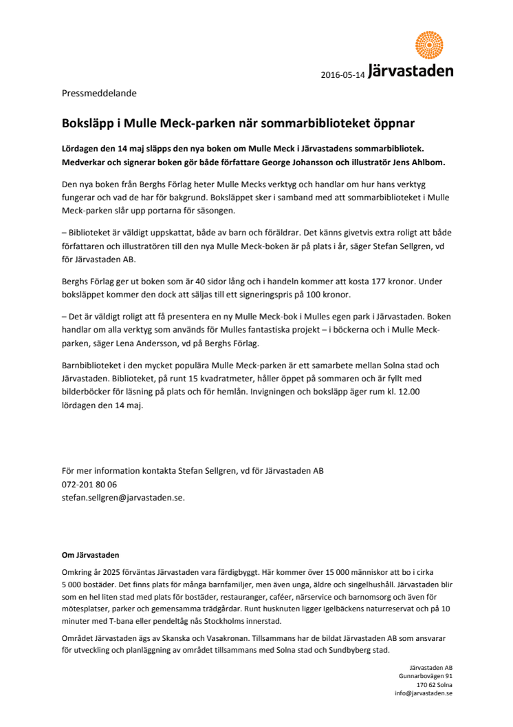 Boksläpp i Mulle Meck-parken när sommarbiblioteket öppnar 